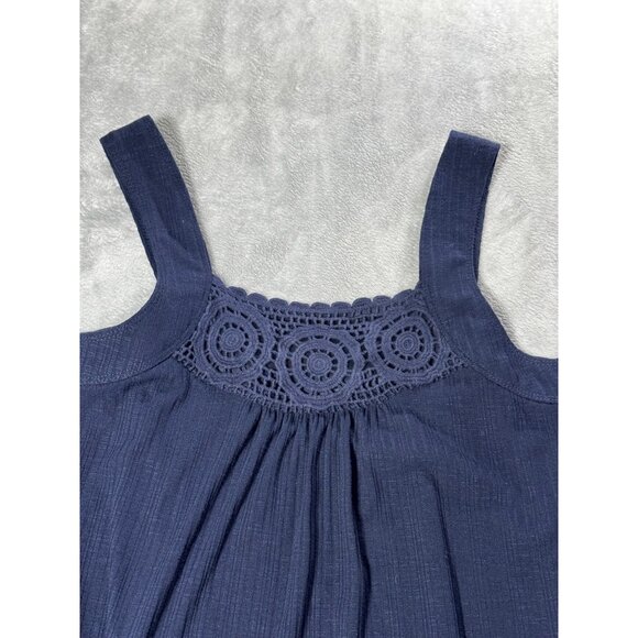 Maurices Navy Sleeveless Tank Top With Crochet Detail At Neckline Size S - Picture 7 of 13